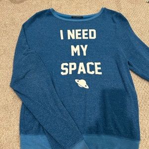 “i need my space” blue wildfox sweater